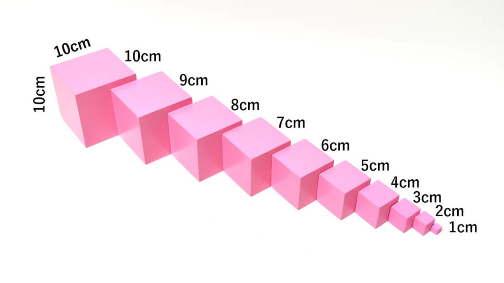 ピンクタワーの立方体サイズ一覧画像